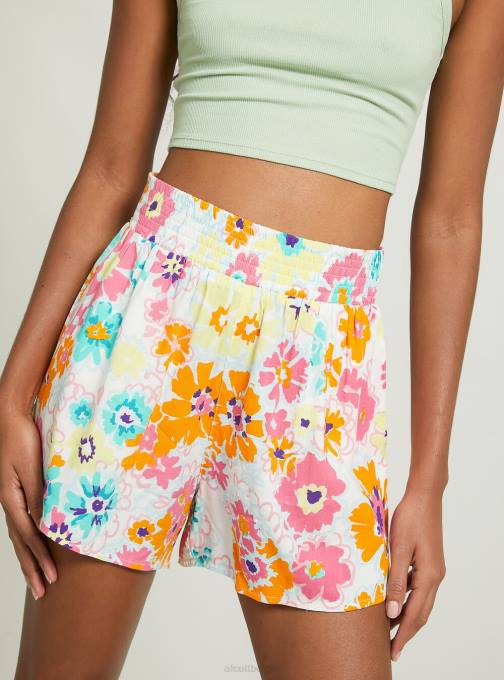 vrouwen Alcott bk1 zwart korte broek met bloemenprint kleding PT243