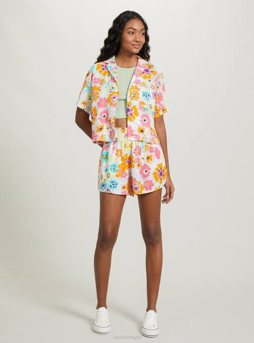 vrouwen Alcott bk1 zwart korte broek met bloemenprint kleding PT243