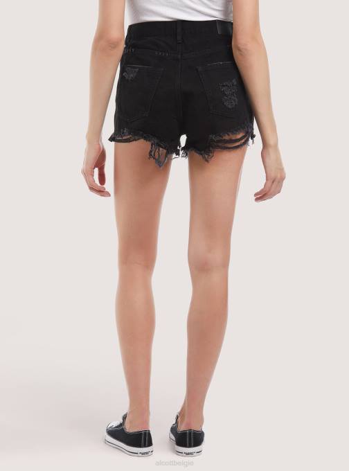 vrouwen Alcott d003 middenblauw denimshort met scheuren kleding PT24156