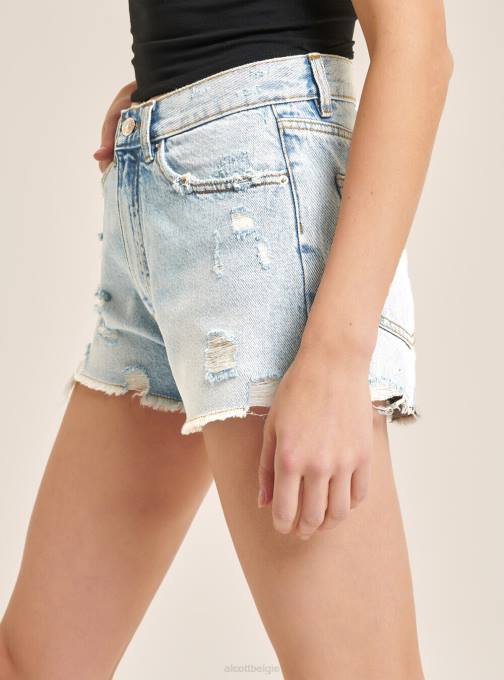 vrouwen Alcott d003 middenblauw denimshort met scheuren kleding PT24371