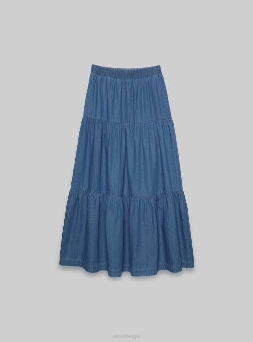 vrouwen Alcott d005 lichtblauw denim midi-rok kleding PT24125