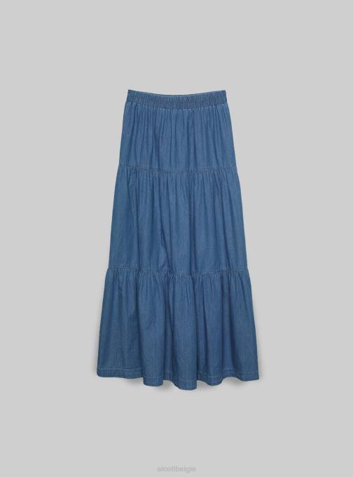 vrouwen Alcott d005 lichtblauw denim midi-rok kleding PT24125