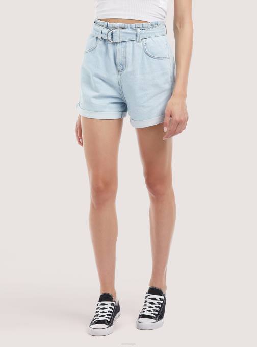 vrouwen Alcott d007 licht azuurblauw denimshort met riempje kleding PT24220
