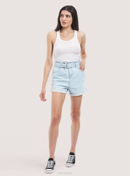 vrouwen Alcott d007 licht azuurblauw denimshort met riempje kleding PT24220