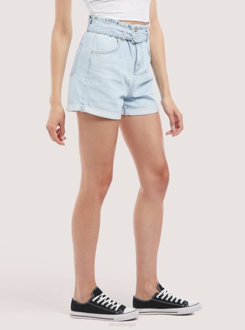 vrouwen Alcott d007 licht azuurblauw denimshort met riempje kleding PT24220