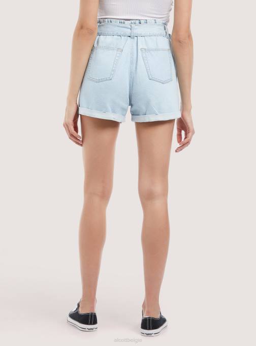 vrouwen Alcott d007 licht azuurblauw denimshort met riempje kleding PT24220