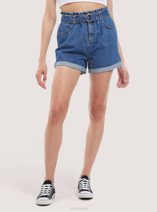 vrouwen Alcott d007 licht azuurblauw denimshort met riempje kleding PT24399