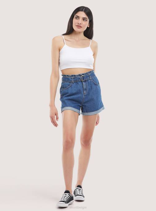 vrouwen Alcott d007 licht azuurblauw denimshort met riempje kleding PT24399