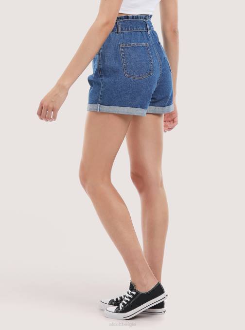 vrouwen Alcott d007 licht azuurblauw denimshort met riempje kleding PT24399