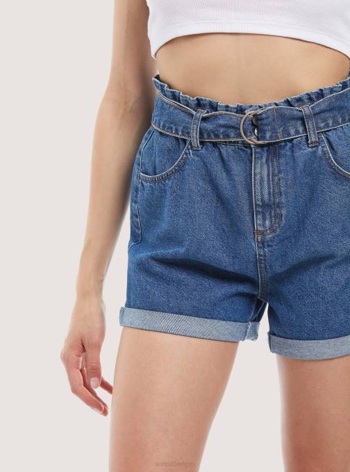 vrouwen Alcott d007 licht azuurblauw denimshort met riempje kleding PT24399