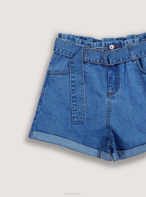 vrouwen Alcott d007 licht azuurblauw denimshort met riempje kleding PT24399