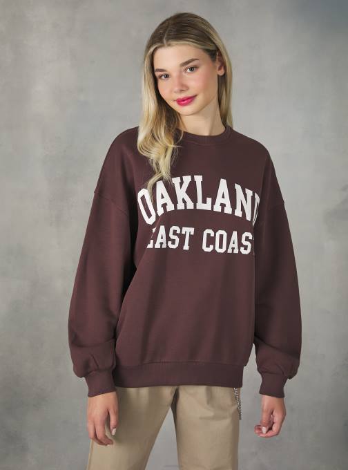 vrouwen Alcott az2 azuurblauw medium College sweatshirt met comfortabele pasvorm en ronde hals kleding PT24366