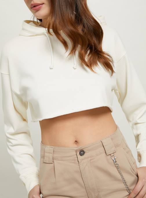 vrouwen Alcott bk1 zwart cropped sweatshirt met capuchon kleding PT24208