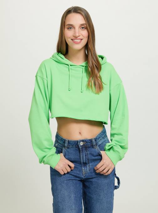 vrouwen Alcott bk1 zwart cropped sweatshirt met capuchon kleding PT24281