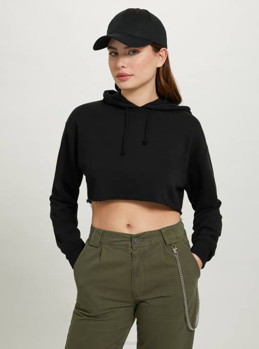 vrouwen Alcott bk1 zwart cropped sweatshirt met capuchon kleding PT2461