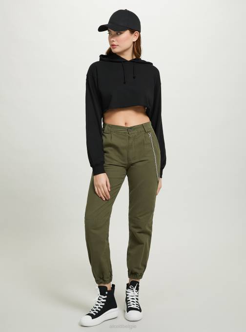 vrouwen Alcott bk1 zwart cropped sweatshirt met capuchon kleding PT2461