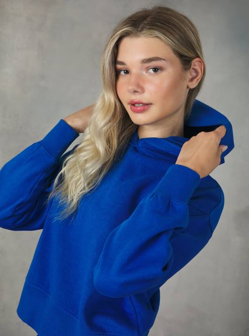 vrouwen Alcott bk1 zwart cropped sweatshirt met comfortabele capuchon kleding PT24191