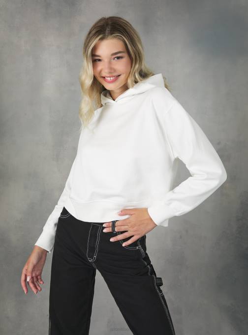 vrouwen Alcott bk1 zwart cropped sweatshirt met comfortabele capuchon kleding PT24376