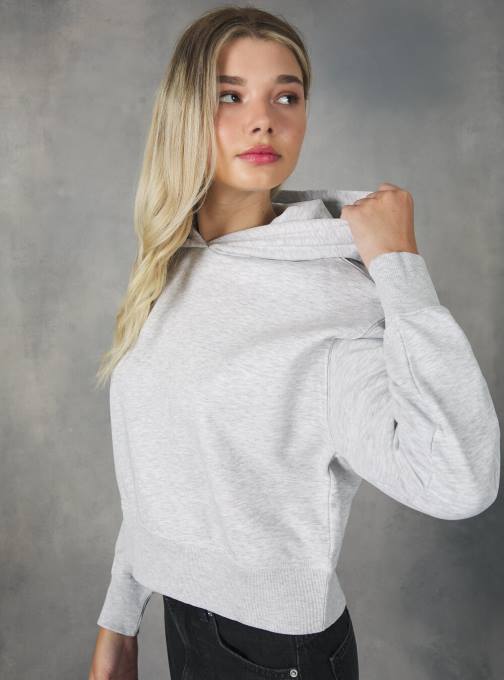 vrouwen Alcott bk1 zwart cropped sweatshirt met comfortabele capuchon kleding PT24420