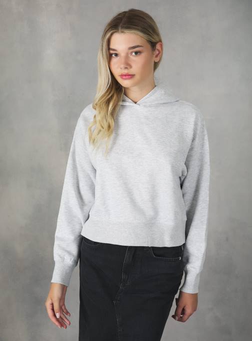 vrouwen Alcott bk1 zwart cropped sweatshirt met comfortabele capuchon kleding PT24420