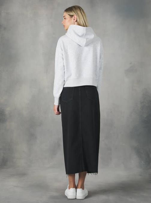 vrouwen Alcott bk1 zwart cropped sweatshirt met comfortabele capuchon kleding PT24420