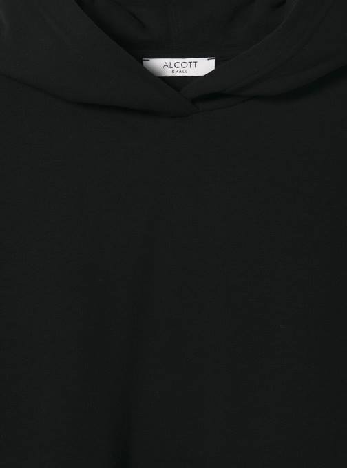 vrouwen Alcott bk1 zwart cropped sweatshirt met comfortabele capuchon kleding PT24436