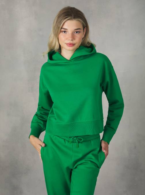 vrouwen Alcott bk1 zwart cropped sweatshirt met comfortabele capuchon kleding PT24499
