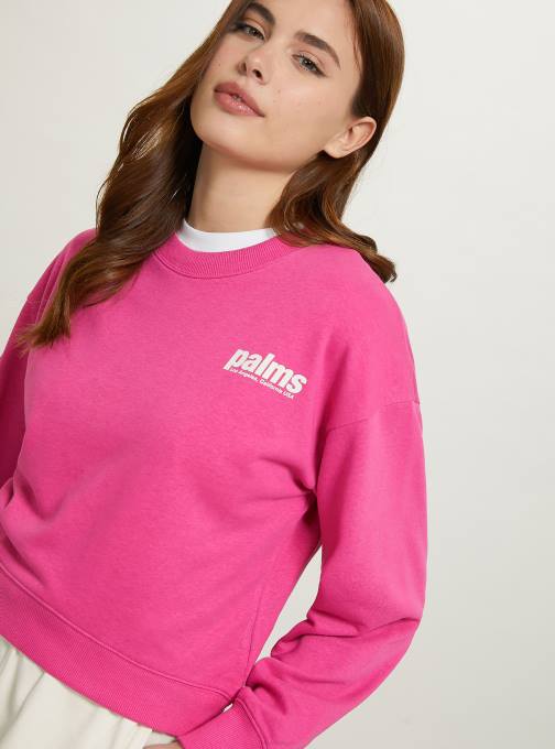 vrouwen Alcott bk1 zwart cropped sweatshirt met letterprint kleding PT24356