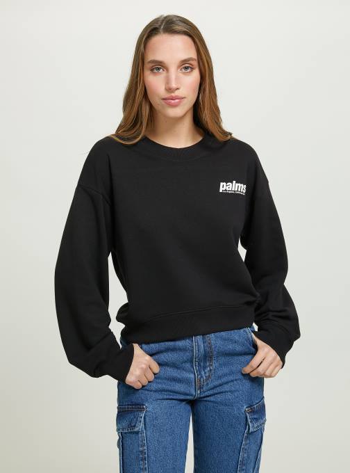 vrouwen Alcott bk1 zwart cropped sweatshirt met letterprint kleding PT24357
