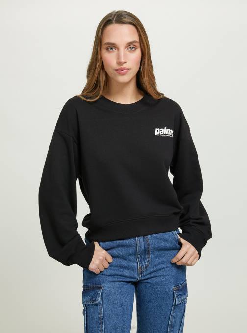 vrouwen Alcott bk1 zwart cropped sweatshirt met letterprint kleding PT24357