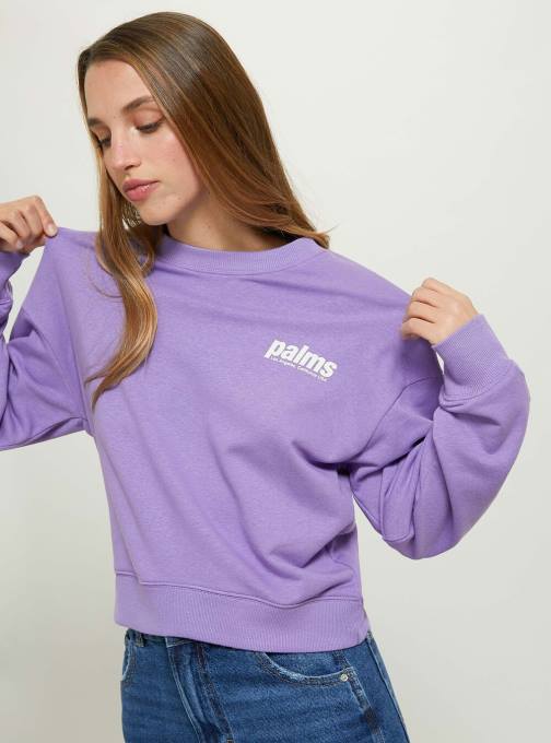 vrouwen Alcott bk1 zwart cropped sweatshirt met letterprint kleding PT2443