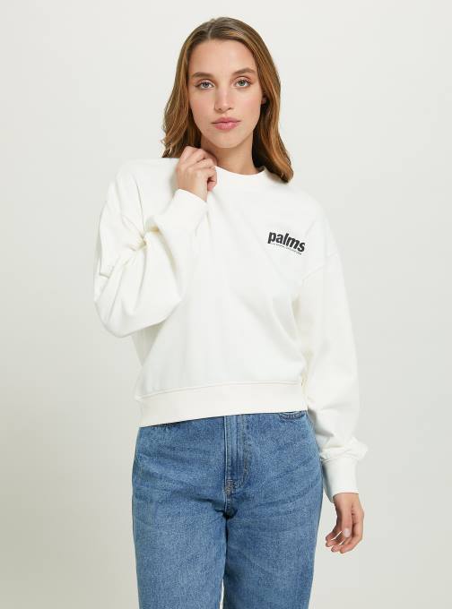 vrouwen Alcott bk1 zwart cropped sweatshirt met letterprint kleding PT24485