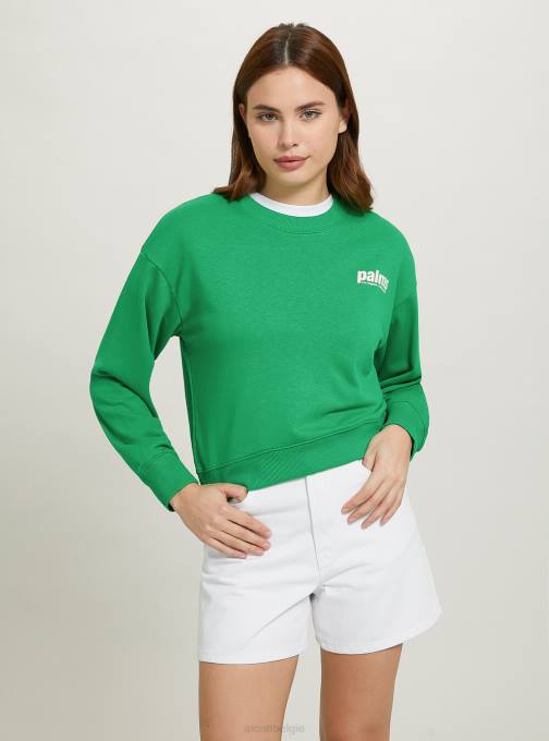 vrouwen Alcott bk1 zwart cropped sweatshirt met letterprint kleding PT24511