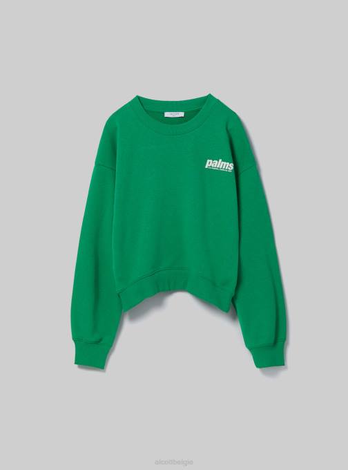 vrouwen Alcott bk1 zwart cropped sweatshirt met letterprint kleding PT24511