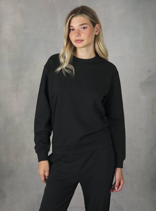 vrouwen Alcott bk1 zwart katoenen sweatshirt met ronde hals kleding PT24159