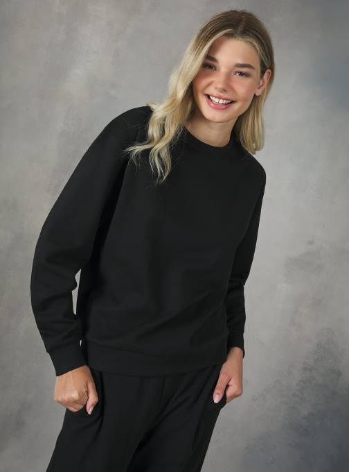 vrouwen Alcott bk1 zwart katoenen sweatshirt met ronde hals kleding PT24159