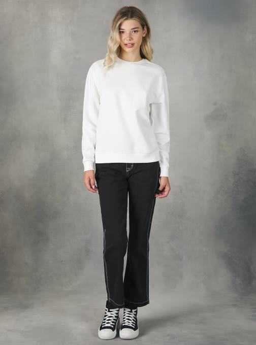 vrouwen Alcott bk1 zwart katoenen sweatshirt met ronde hals kleding PT24447