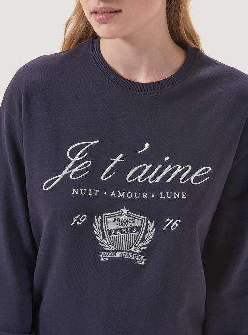 vrouwen Alcott c0020 gebroken wit Sweatshirt met ronde hals en borduursel kleding PT24238