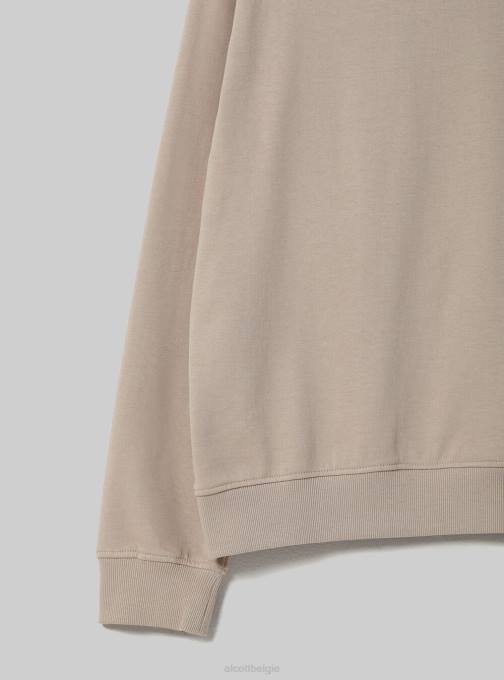 vrouwen Alcott wh2 wit Effen katoenen sweatshirt met ronde hals kleding PT24101