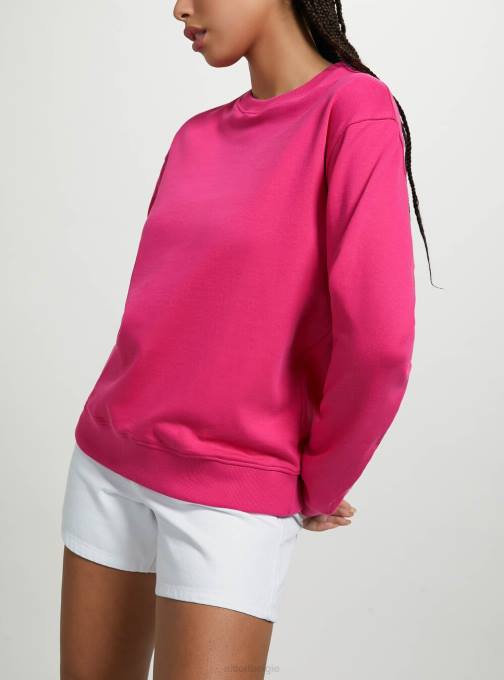 vrouwen Alcott wh2 wit Effen katoenen sweatshirt met ronde hals kleding PT2453