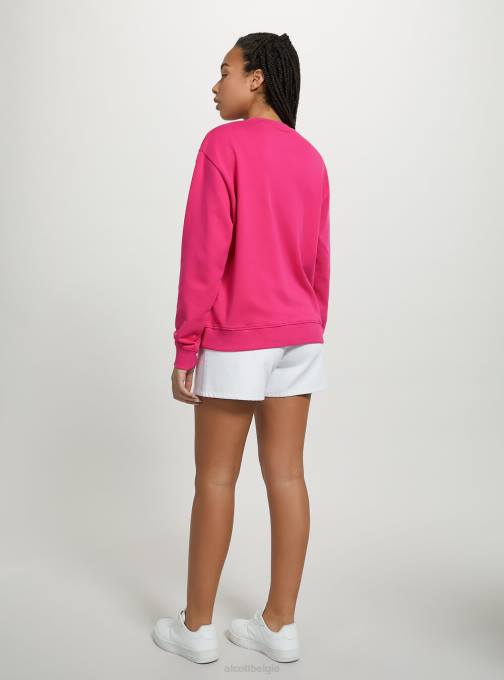 vrouwen Alcott wh2 wit Effen katoenen sweatshirt met ronde hals kleding PT2453