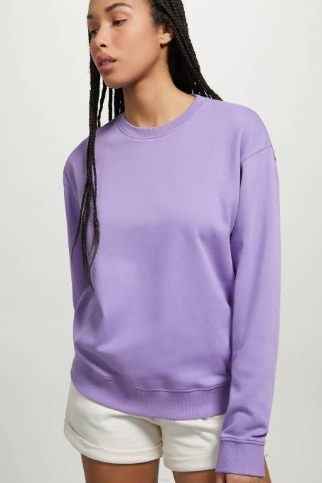 vrouwen Alcott wh2 wit Effen katoenen sweatshirt met ronde hals kleding PT2470