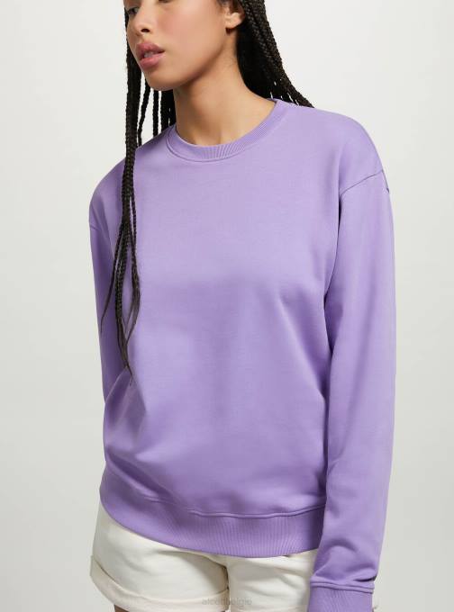 vrouwen Alcott wh2 wit Effen katoenen sweatshirt met ronde hals kleding PT2470