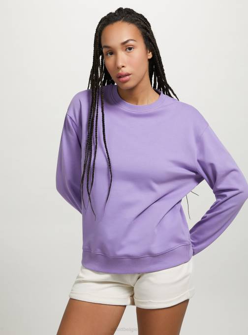 vrouwen Alcott wh2 wit Effen katoenen sweatshirt met ronde hals kleding PT2470