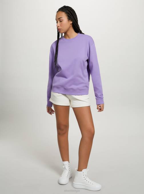 vrouwen Alcott wh2 wit Effen katoenen sweatshirt met ronde hals kleding PT2470