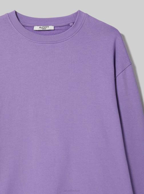 vrouwen Alcott wh2 wit Effen katoenen sweatshirt met ronde hals kleding PT2470