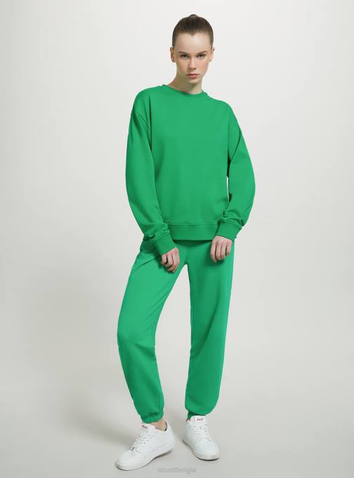 vrouwen Alcott wh2 wit Effen katoenen sweatshirt met ronde hals kleding PT2473