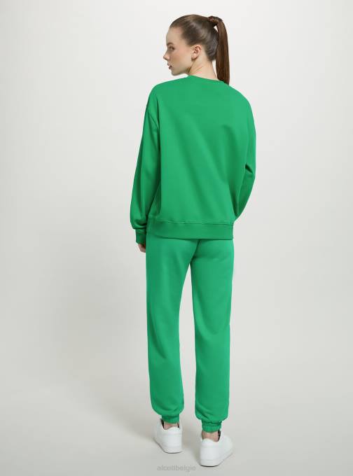 vrouwen Alcott wh2 wit Effen katoenen sweatshirt met ronde hals kleding PT2473