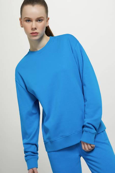 vrouwen Alcott wh2 wit Effen katoenen sweatshirt met ronde hals kleding PT2476