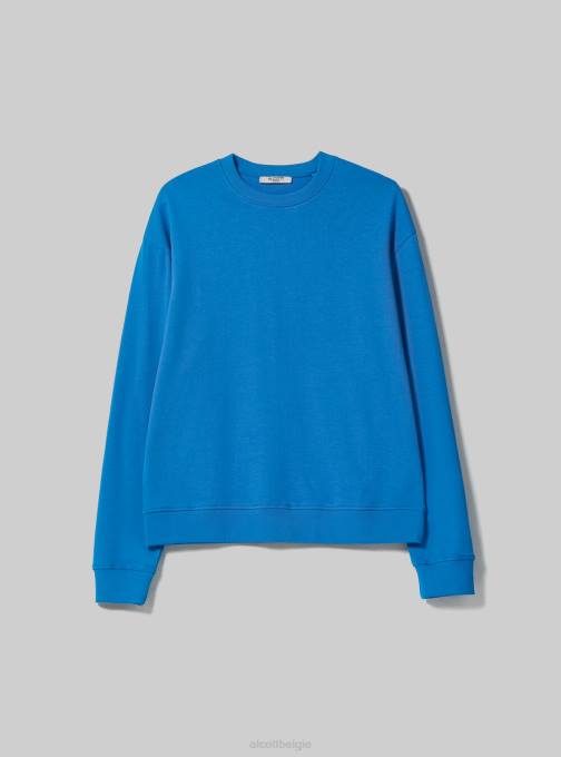 vrouwen Alcott wh2 wit Effen katoenen sweatshirt met ronde hals kleding PT2476